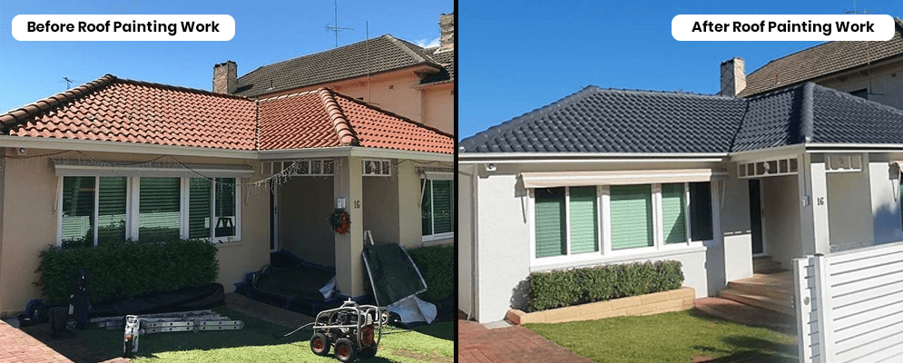 Before After Roof Painting Work